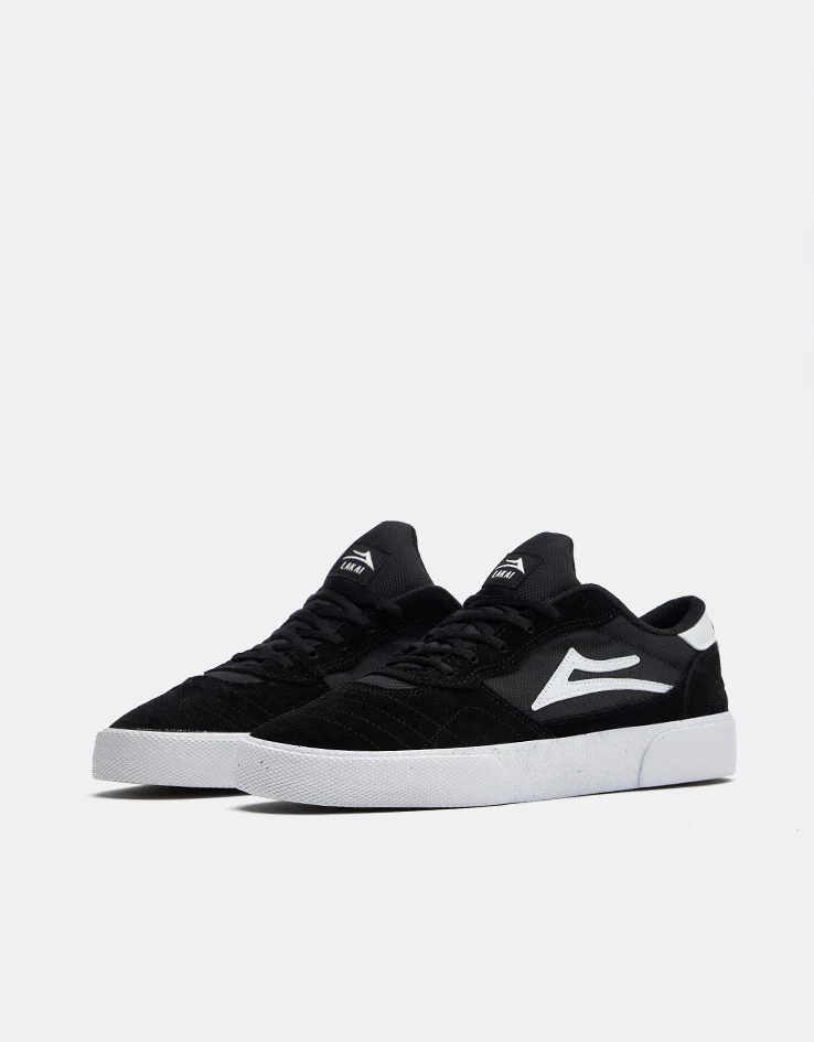 Lakai Cambridge Skate Shoes - Black/White Suede - Image 3