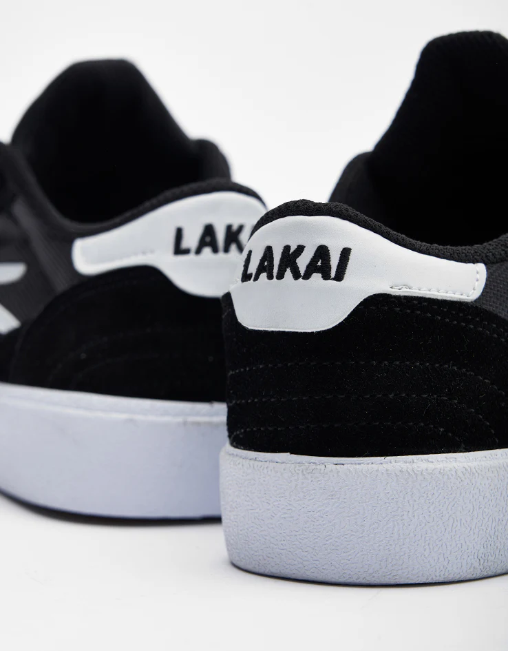 Lakai Cambridge Skate Shoes - Black/White Suede - Image 5