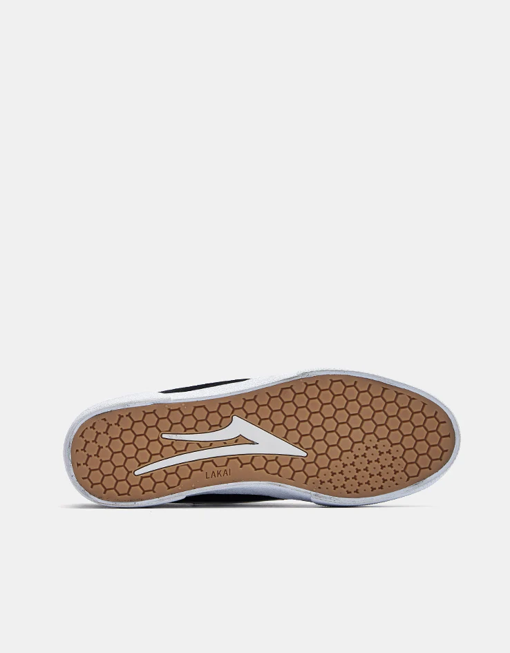 Lakai Cambridge Skate Shoes - Black/White Suede - Image 8